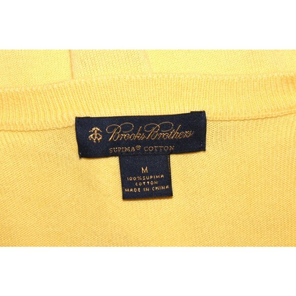 BROOKS BROTHERS 100% Supima Cotton Pullover V-Neck Sweater, Yellow (M) - Picture 5 of 6